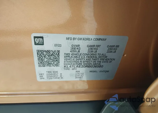 KL47LAE20RB036580: 43410916