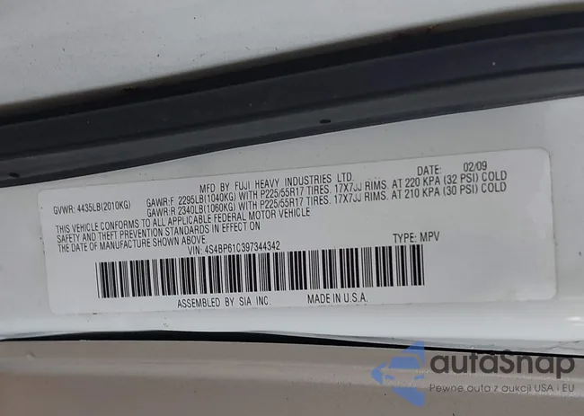 4S4BP61C397344342: 43410962