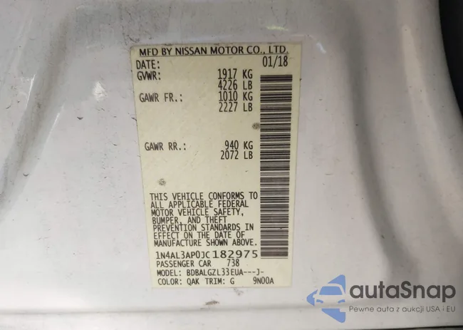 1N4AL3AP0JC182975: 43411051