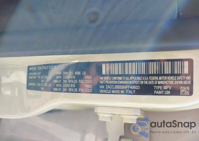 ZACCJBBB8HPF49603: 43411070