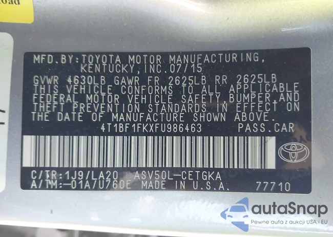 4T1BF1FKXFU986463: 43411103