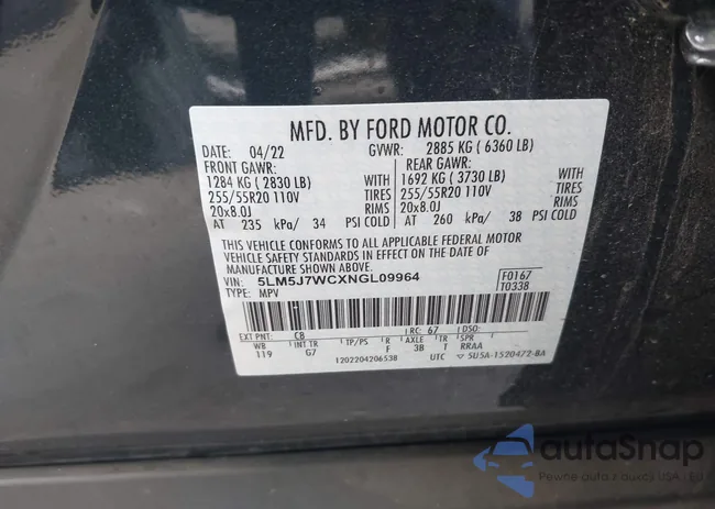 5LM5J7WCXNGL09964: 43410205