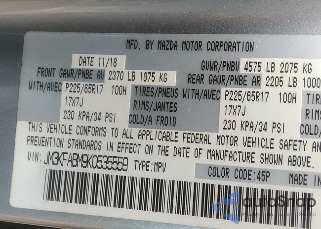 JM3KFABM9K0535559: 43411798