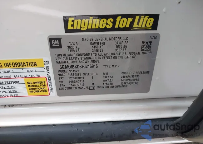 5GAKVBKD8FJ216916: 43411876