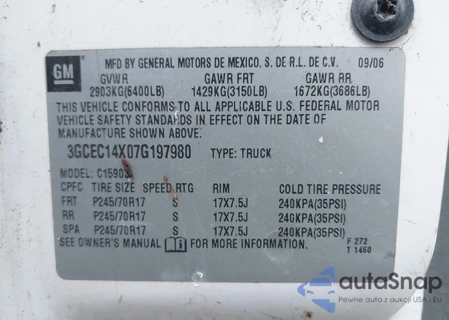 3GCEC14X07G197980: 43411931