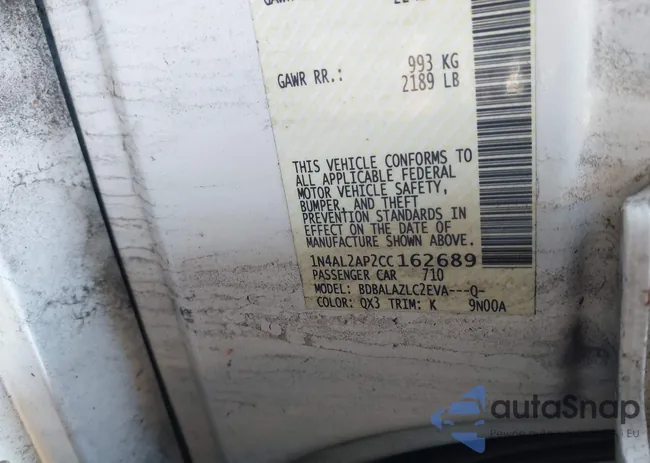 1N4AL2AP2CC162689: 43412048