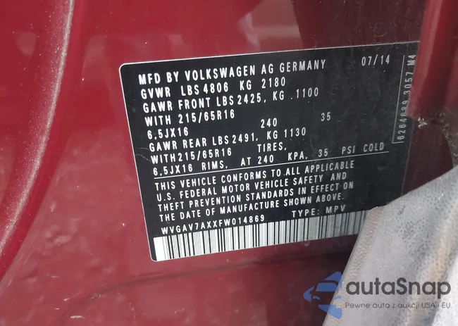 WVGAV7AXXFW014869: 43412090