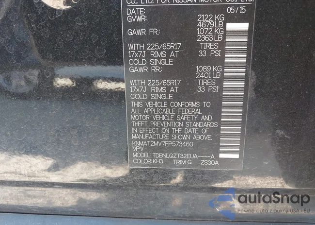 KNMAT2MV7FP573460: 43412181