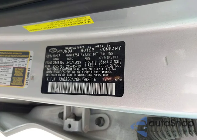 KM8J3CA28HU592616: 43411270