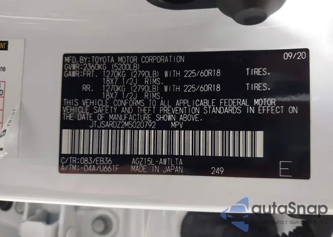 JTJSARDZ2M5020792: 43411305