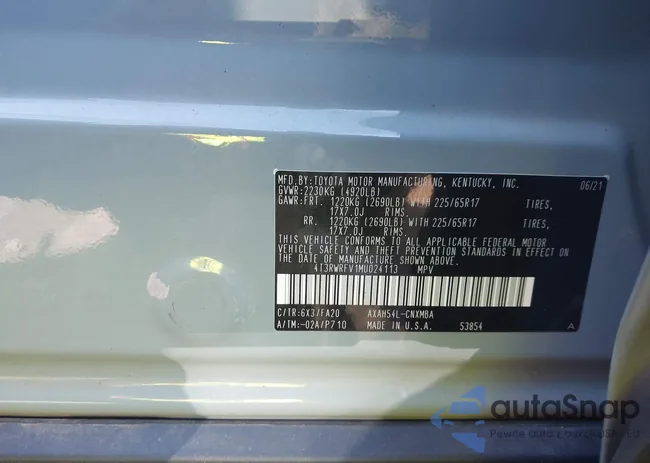 4T3RWRFV1MU024113: 43411306