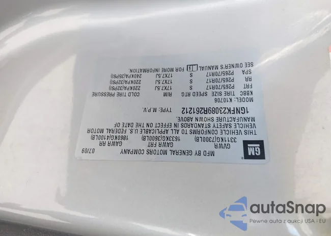 1GNFK23089R261212: 43411364