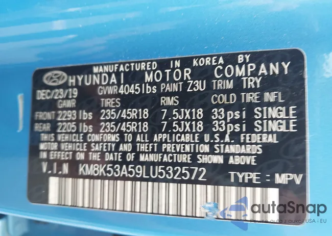 KM8K53A59LU532572: 43411407