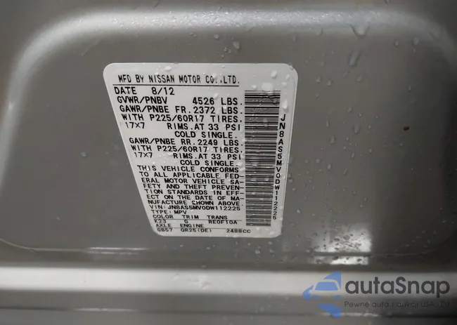 JN8AS5MV0DW112225: 43411594