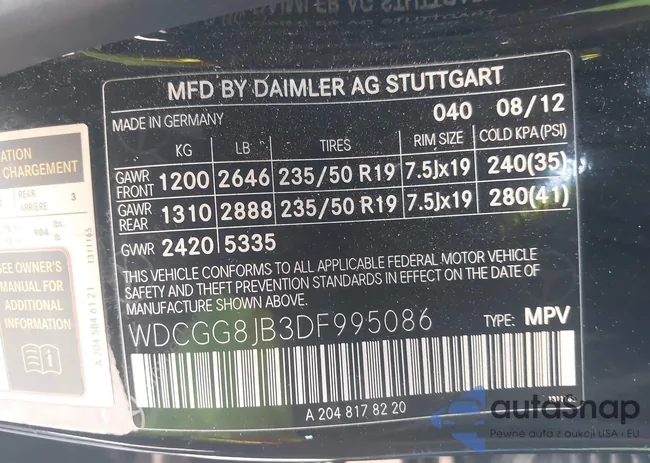 WDCGG8JB3DF995086: 43411596