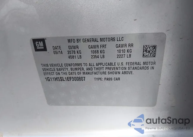 1G11H5SL1EF300807: 43412661