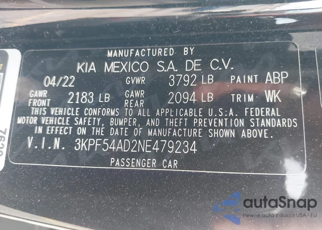 3KPF54AD2NE479234: 43412827