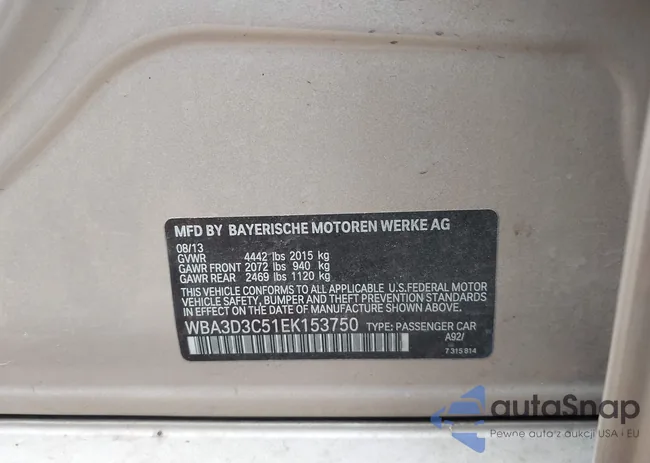 WBA3D3C51EK153750: 43412944