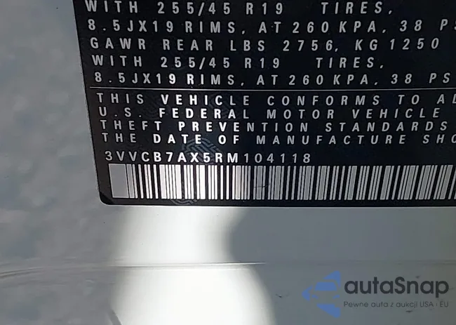 3VVCB7AX5RM104118: 43413002