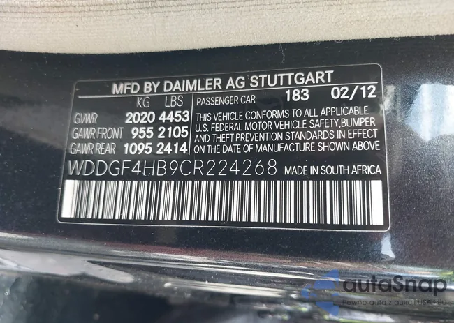 WDDGF4HB9CR224268: 43413042