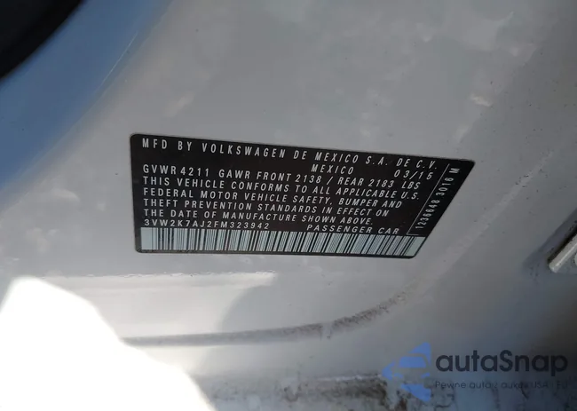 3VW2K7AJ2FM323942: 43413084