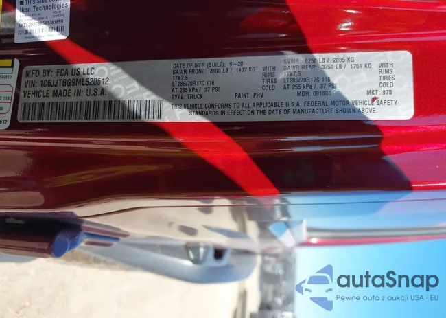 1C6JJTBG9ML520612: 43412216