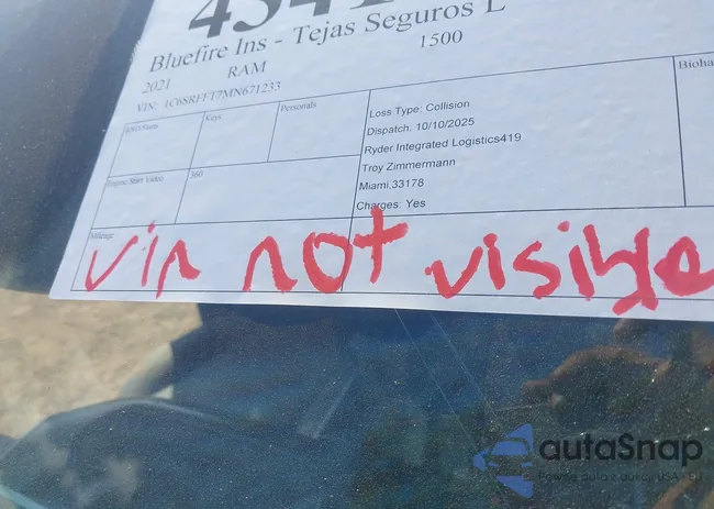 1C6SRFFT7MN671233: 43412347