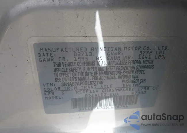 3N1AB7AP0DL678746: 43413641