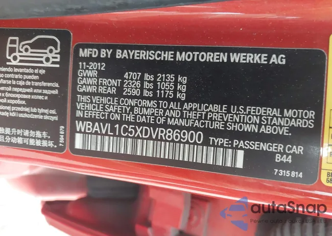 WBAVL1C5XDVR86900: 43413645