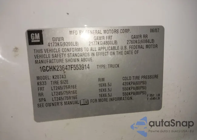 1GCHK23647F553914: 43413805