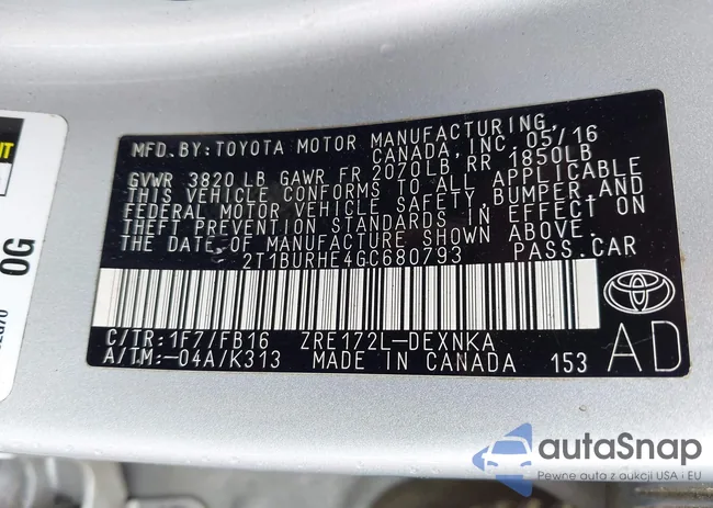 2T1BURHE4GC680793: 43413977