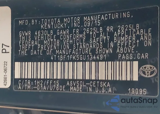 4T1BF1FK5GU134491: 43414105