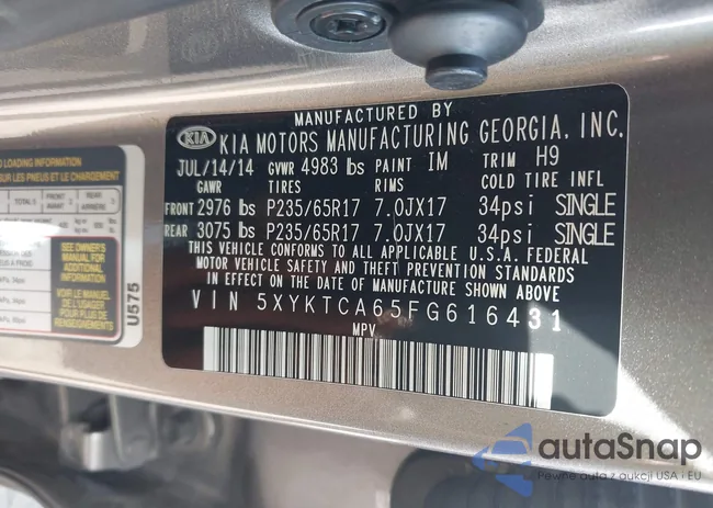 5XYKTCA65FG616431: 43414140