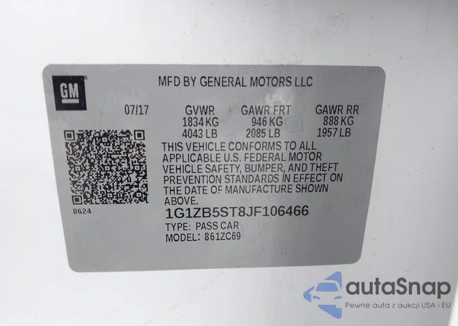 1G1ZB5ST8JF106466: 43413239