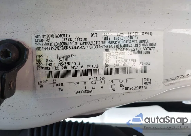 1FADP3E27DL307877: 43413446