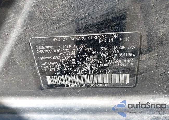 JF2GTAMC9J8327632: 43413571