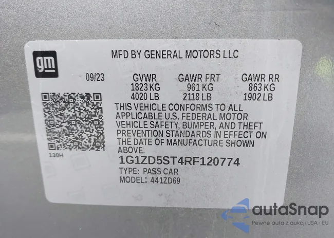 1G1ZD5ST4RF120774: 43414772