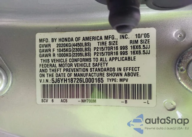 5J6YH18726L000165: 43414837