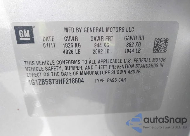 1G1ZB5ST3HF218604: 43415131