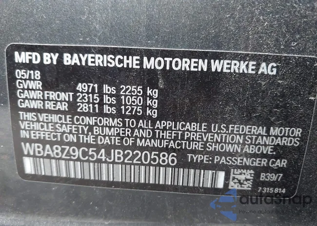 WBA8Z9C54JB220586: 43415170