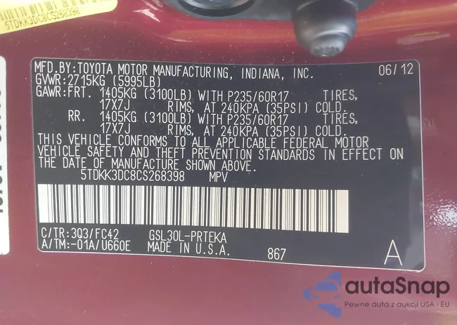 5TDKK3DC8CS268398: 43414232