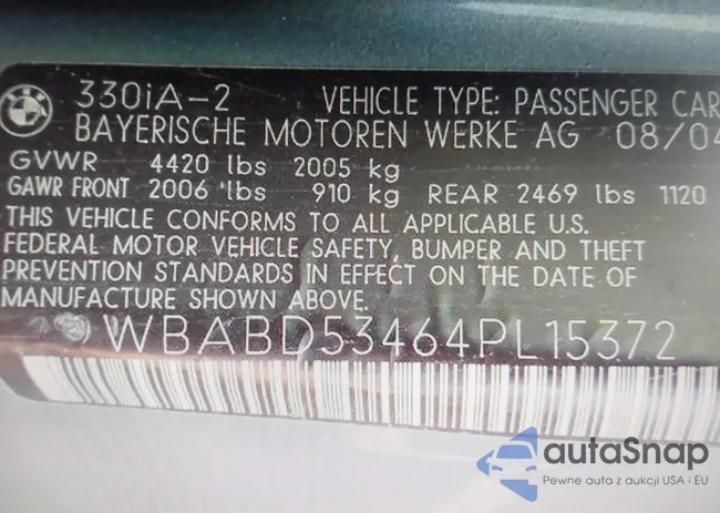 WBABD53464PL15372: 43414290