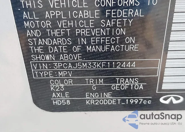 3PCAJ5M33KF112444: 43414321