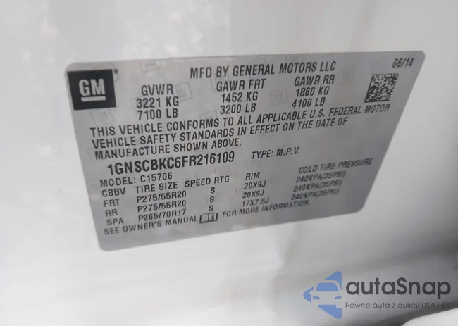 1GNSCBKC6FR216109: 43414347