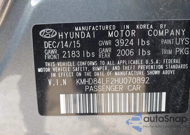 KMHD84LF2HU070892: 43414359