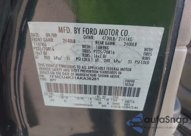 1FMCU4K31AKA36281: 43414386