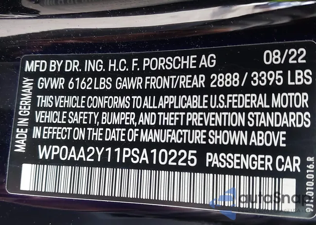 WP0AA2Y11PSA10225: 43414419