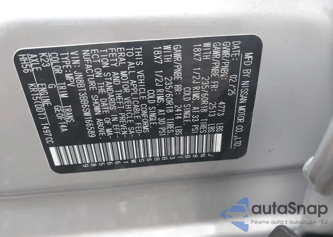 JN8BT3BB6SW166589: 43414546