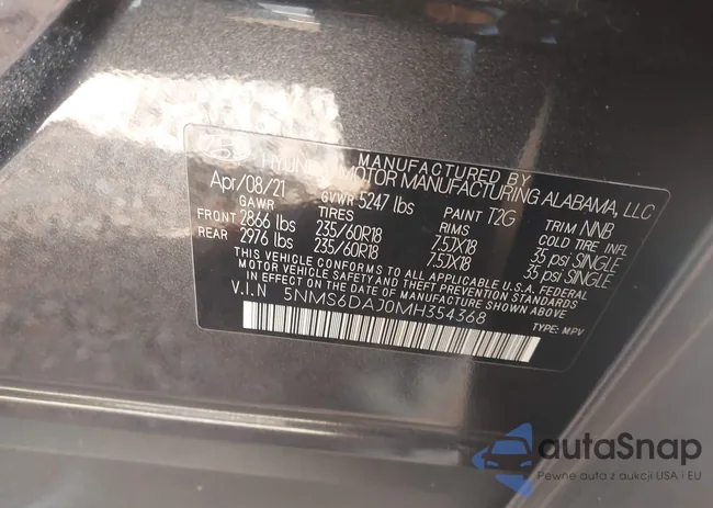 5NMS6DAJ0MH354368: 43414557