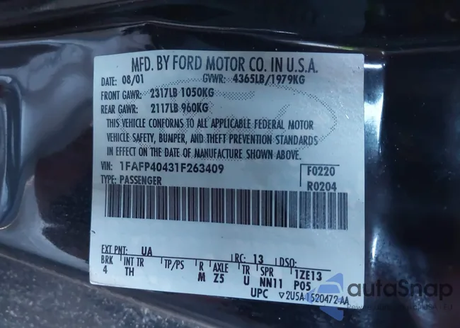 1FAFP40431F263409: 43414574